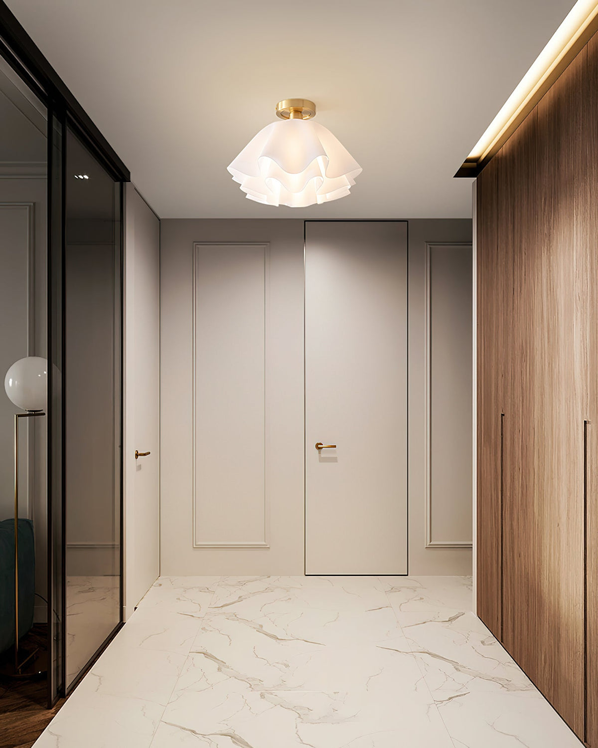 Contemporary Copper Brass Fitting Ceiling Light 1-Light