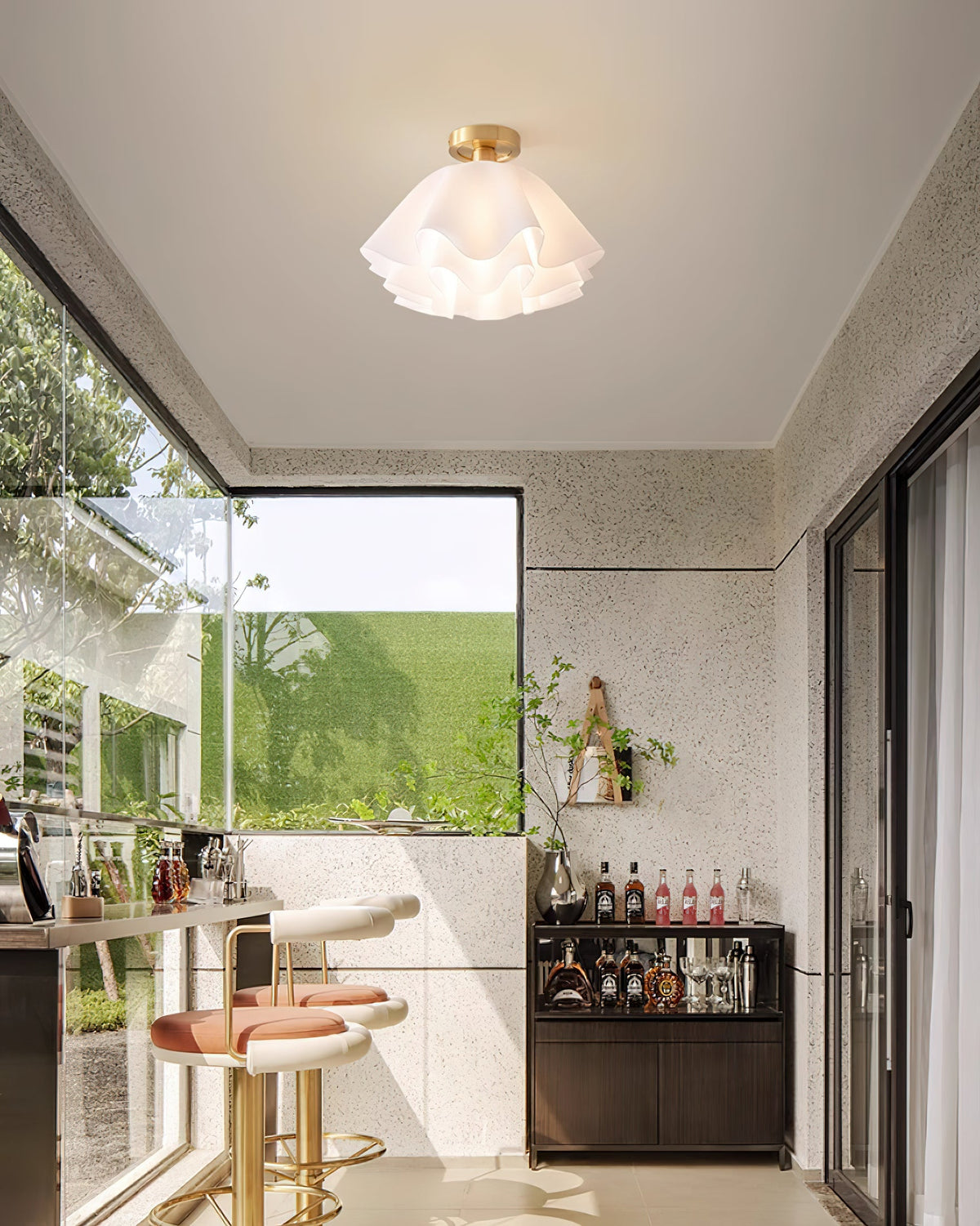 Contemporary Copper Brass Fitting Ceiling Light 1-Light