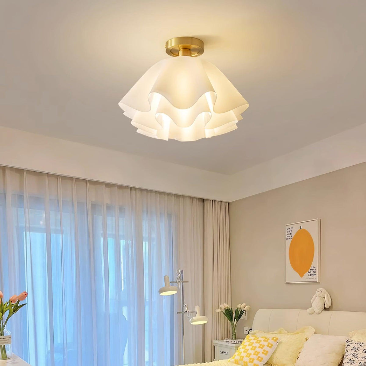 Contemporary Copper Brass Fitting Ceiling Light 1-Light