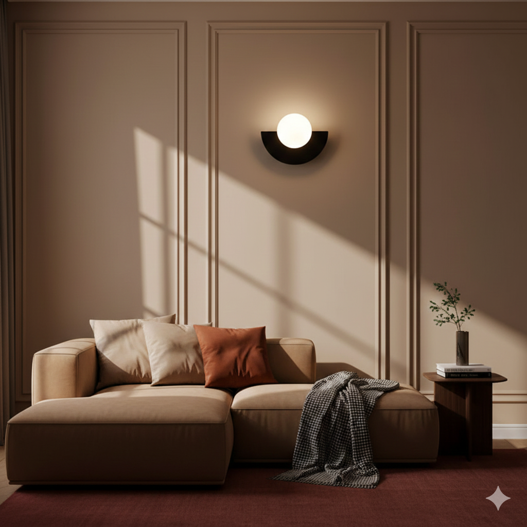 Contemporary Minimalist Glass Globe Wall Sconce LED 1-Light