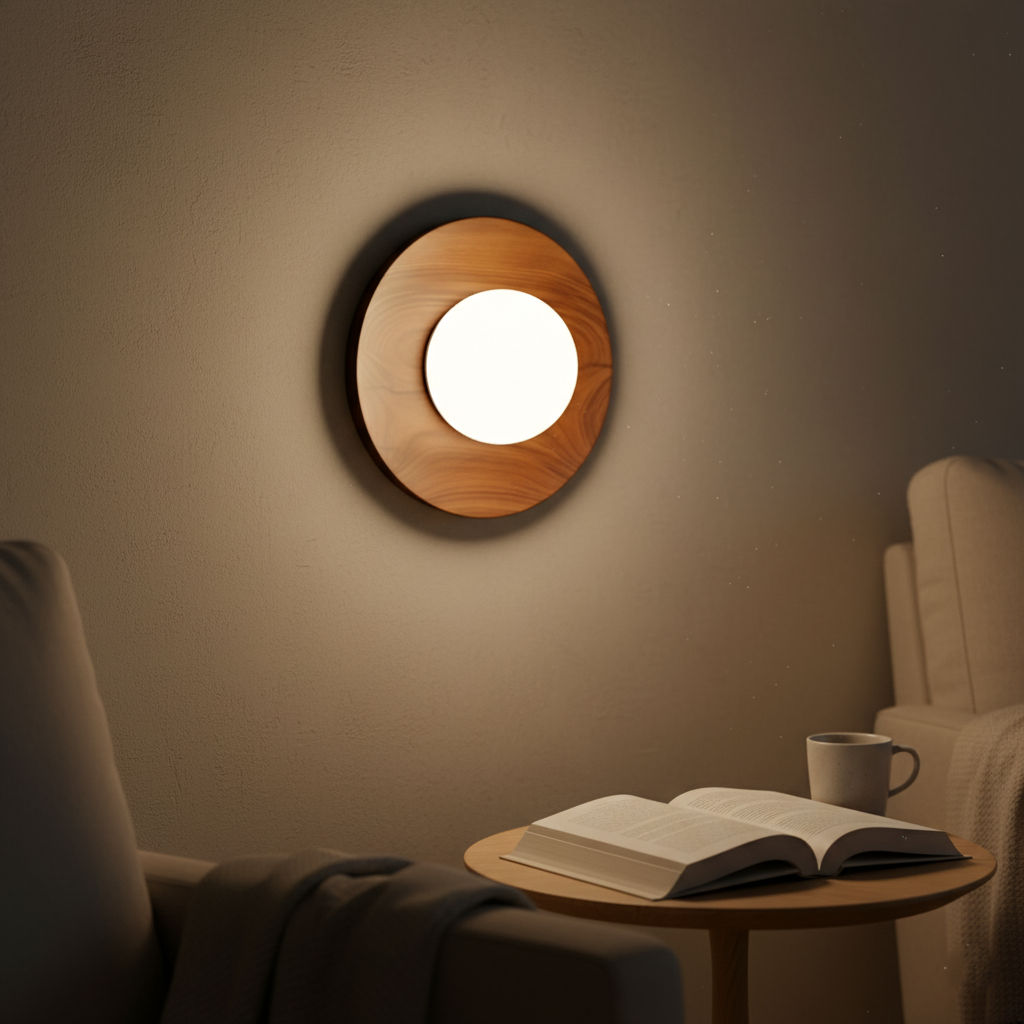 Nordic Wood Globe Shade Wall Light 1-Light