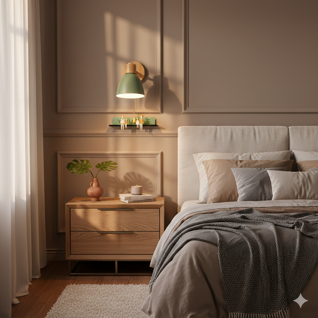 Modern Minimalist Wooden Cone LED Wall Sconce | 1-Light