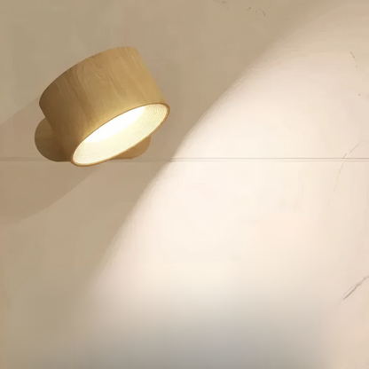 Contemporary Wood Grain LED Wall Light 1-Light