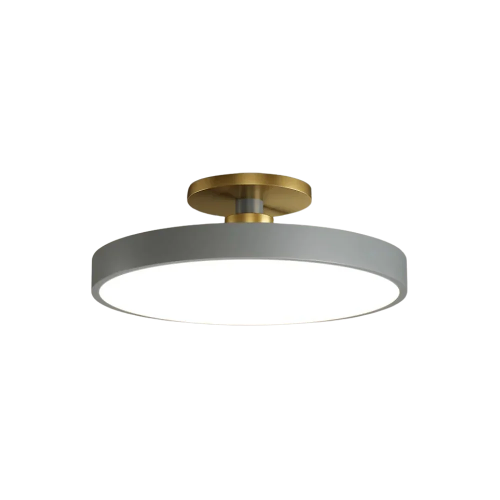 Contemporary Brass Round LED Ceiling Light 1-Light