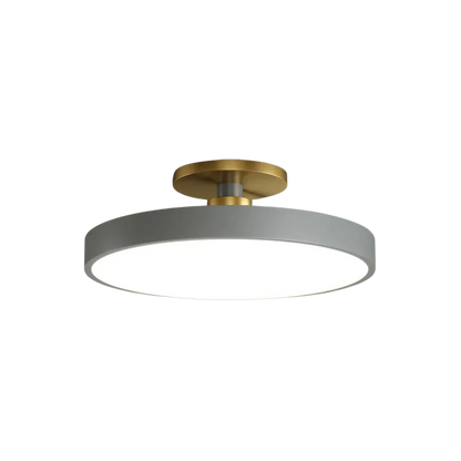 Contemporary Brass Round LED Ceiling Light 1-Light