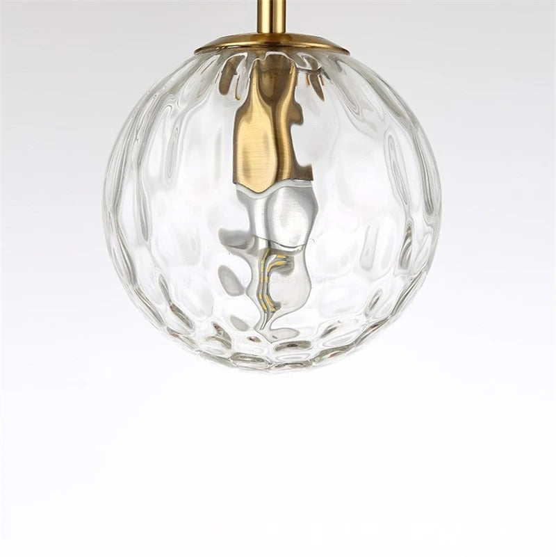 Scandinavian Brass Glass Globe Wall Sconce LED 1-Light