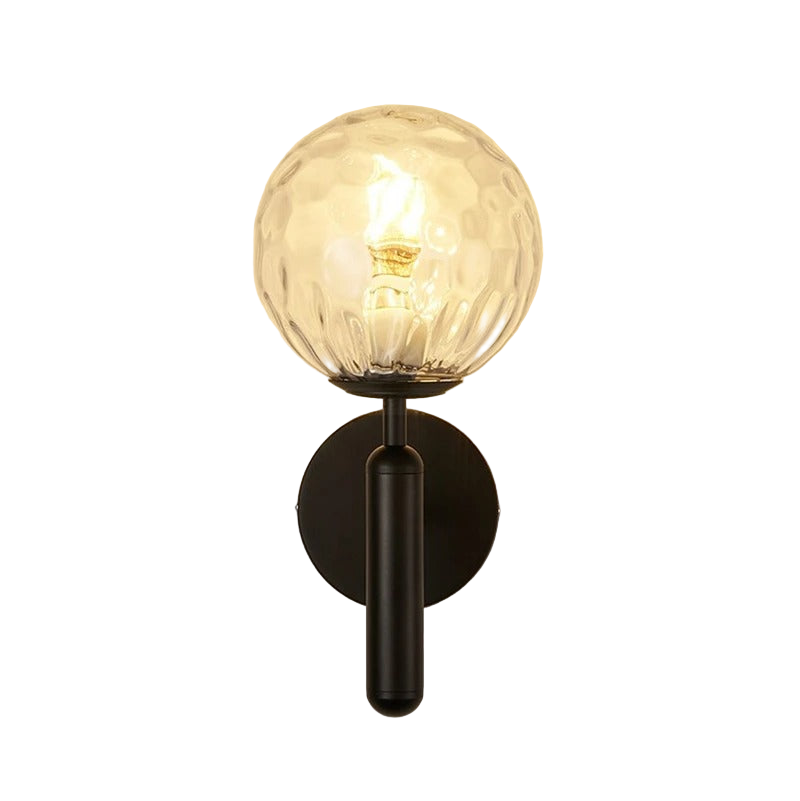 Scandinavian Brass Glass Globe Wall Sconce LED 1-Light