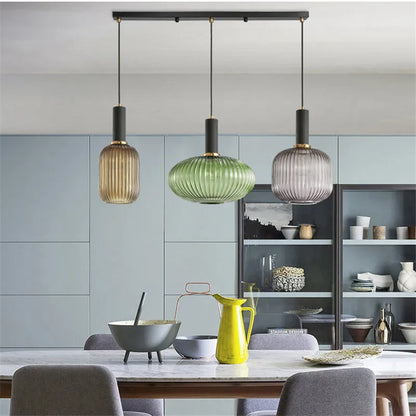 Contemporary Glass Tube Fitting Pendant Light 1-Light