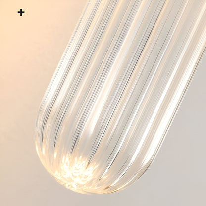 Scandinavian Water-Ripple Glass Brass Wall Sconce LED 1-Light