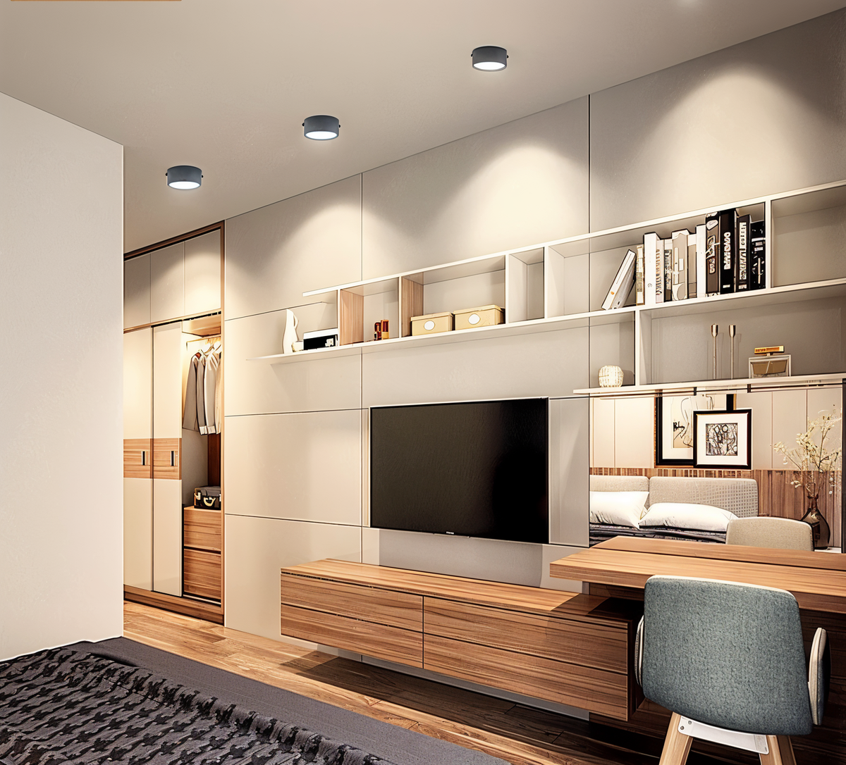 Modern Iron Flush Ø7.5cm Ceiling Light 1-Light