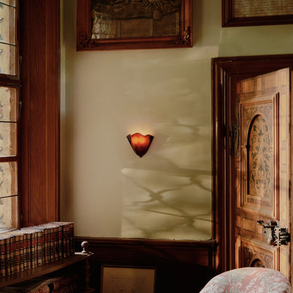 Vintage Stained Glass Skirt Shell Wall Sconce LED 1-light