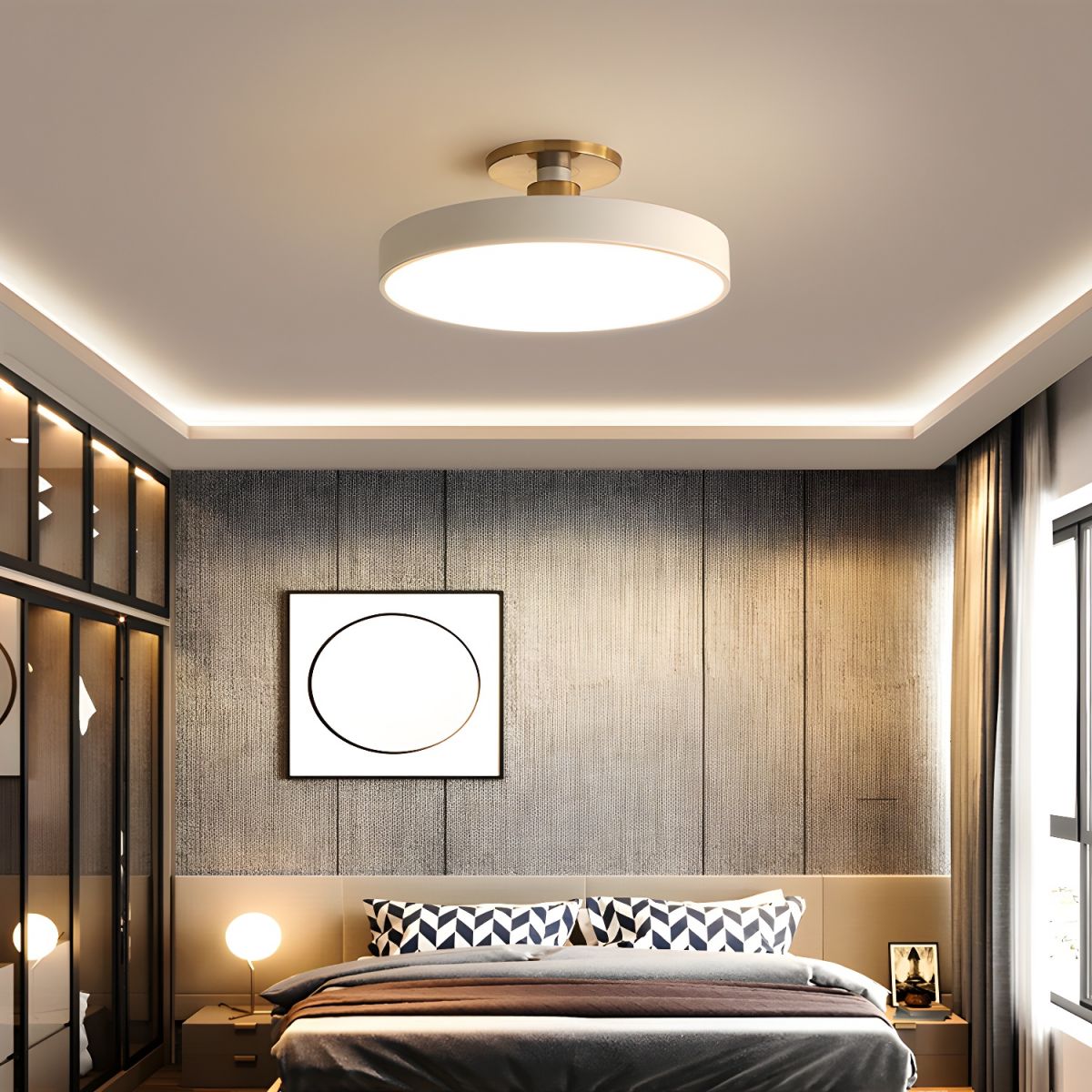 Contemporary Round LED Flush Mount Ceiling Light 1-Light