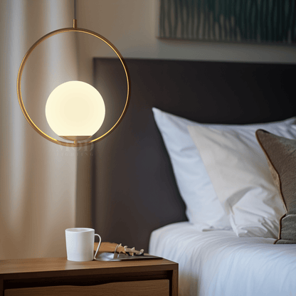 Contemporary Glass Minimal Frame Pendant Light 1-Light