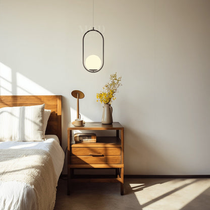 Contemporary Glass Minimal Frame Pendant Light 1-Light