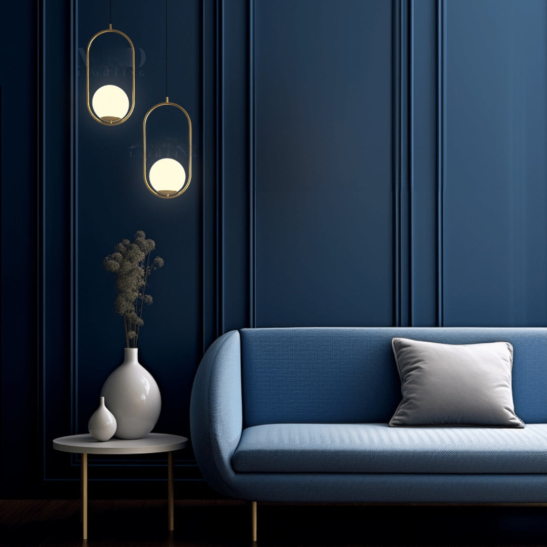 Contemporary Glass Minimal Frame Pendant Light 1-Light