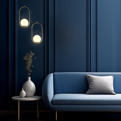 Contemporary Glass Minimal Frame Pendant Light 1-Light