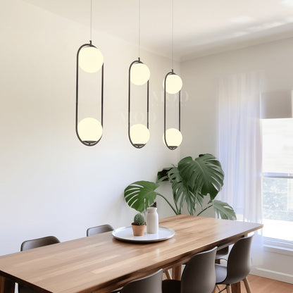 Contemporary Glass Minimal Frame Pendant Light 1-Light