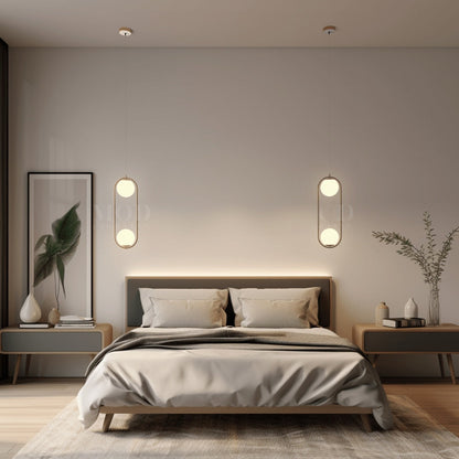 Contemporary Glass Minimal Frame Pendant Light 1-Light