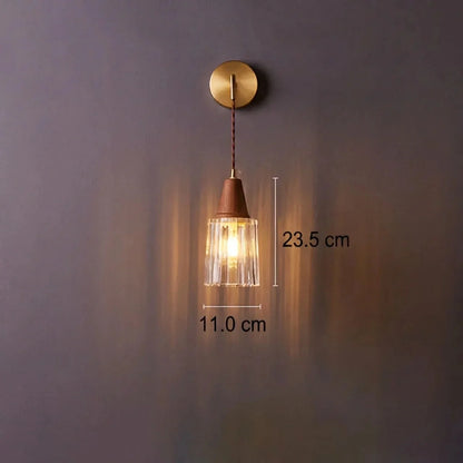 Japanese Glass Cone Wall Sconce Lamp 1-Light