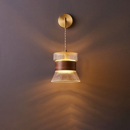 Japanese Glass Cone Wall Sconce Lamp 1-Light