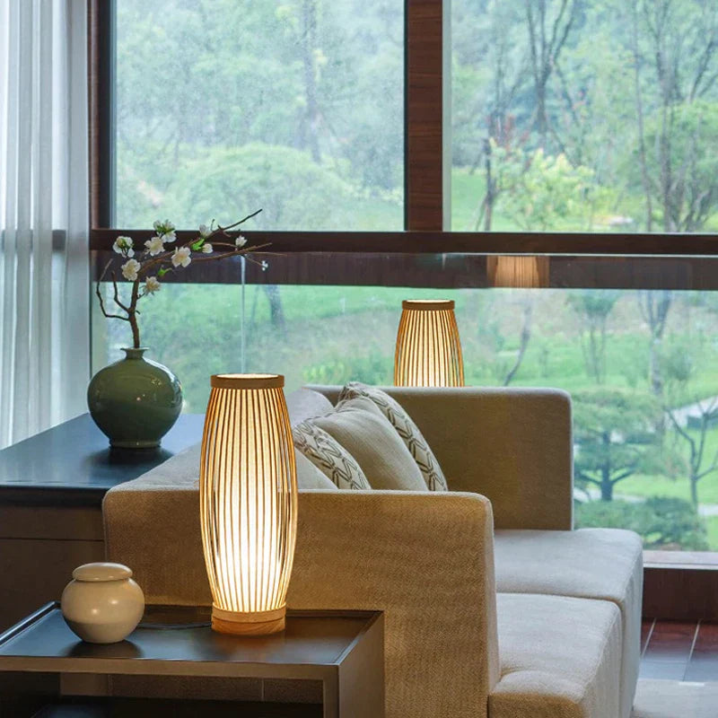 Bohemian Bamboo Table Lamp 1-Light