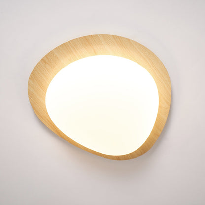 Contemporary Iron Wood-Trim Rim Ceiling Light 1-Light