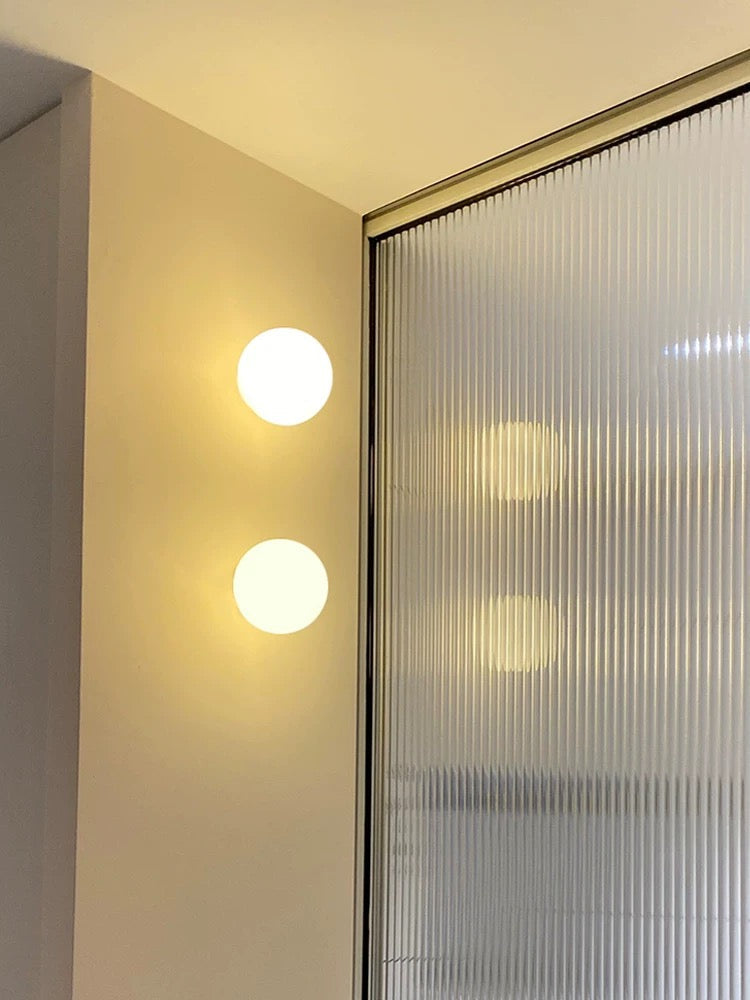 Modern Frosted Glass Globe LED Wall Sconce 1-Light