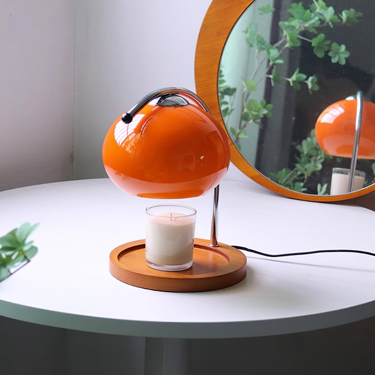 Contemporary Glass Dome Shade Table Lamp 1-Light