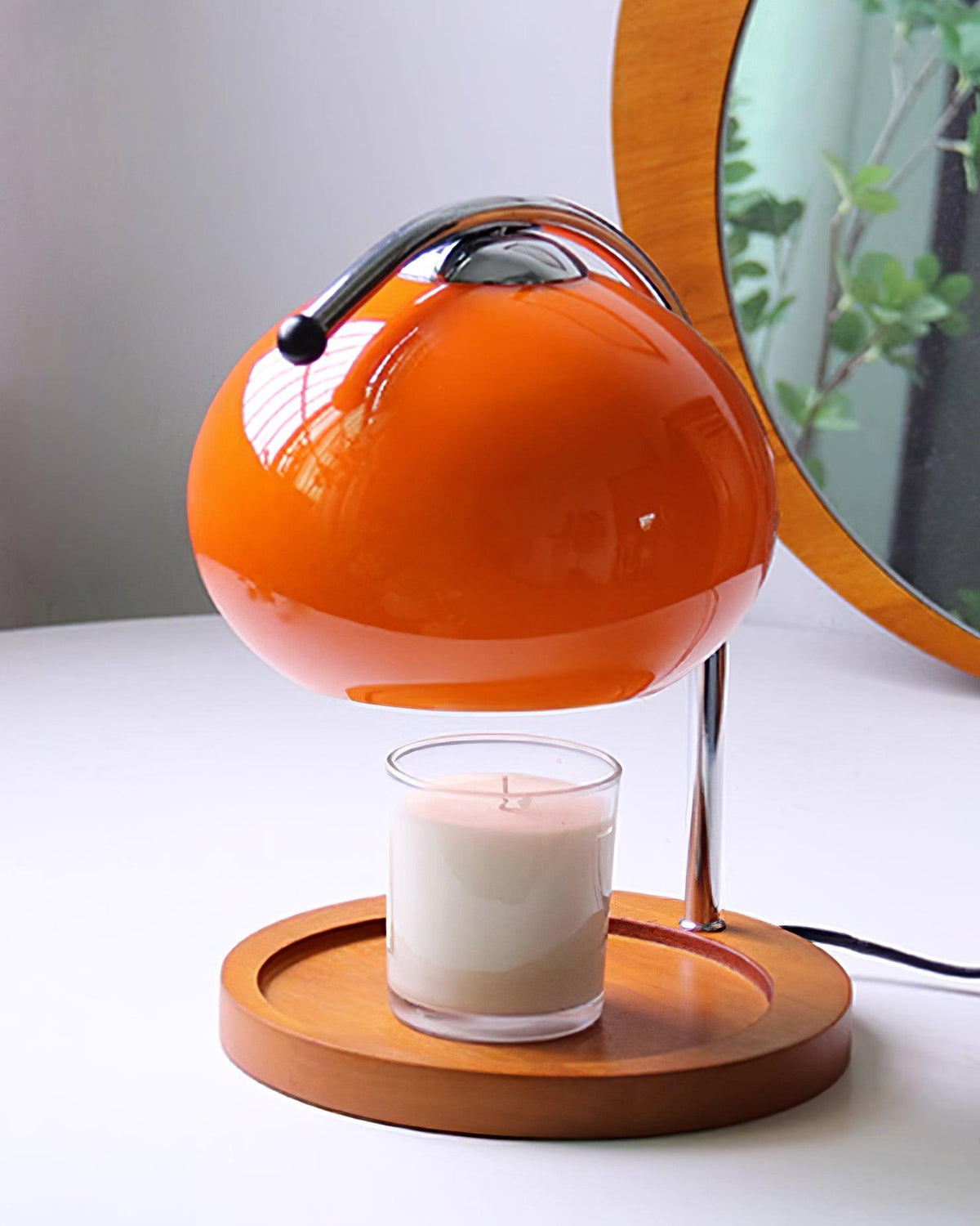 Contemporary Metal Shade Wooden Table Lamp 1-Light