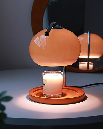 Contemporary Metal Shade Wooden Table Lamp 1-Light