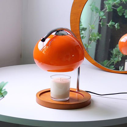 Contemporary Metal Shade Wooden Table Lamp 1-Light
