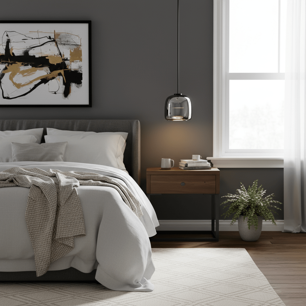 Contemporary Glass Black Cord Pendant Light 1-Light