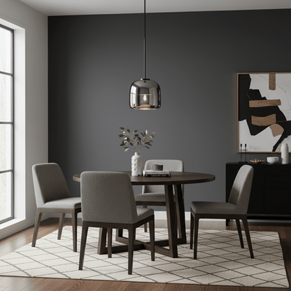 Contemporary Glass Black Cord Pendant Light 1-Light