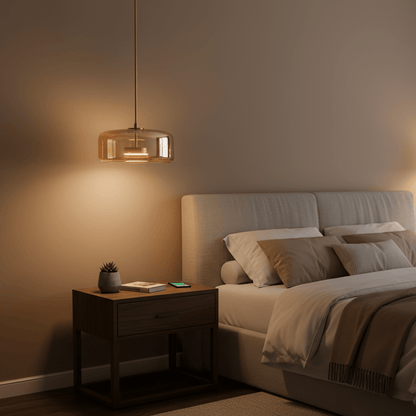 Contemporary Glass Black Cord Pendant Light 1-Light