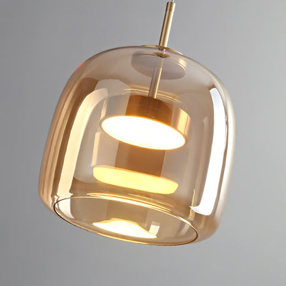 Contemporary Glass Black Cord Pendant Light 1-Light