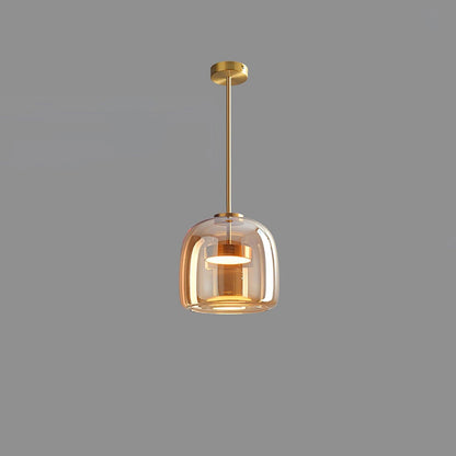 Contemporary Glass Black Cord Pendant Light 1-Light