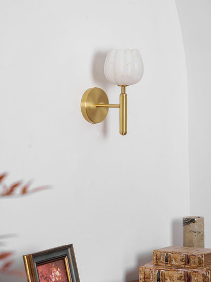 Contemporary Glass Round Backplate Wall Light 1-Light
