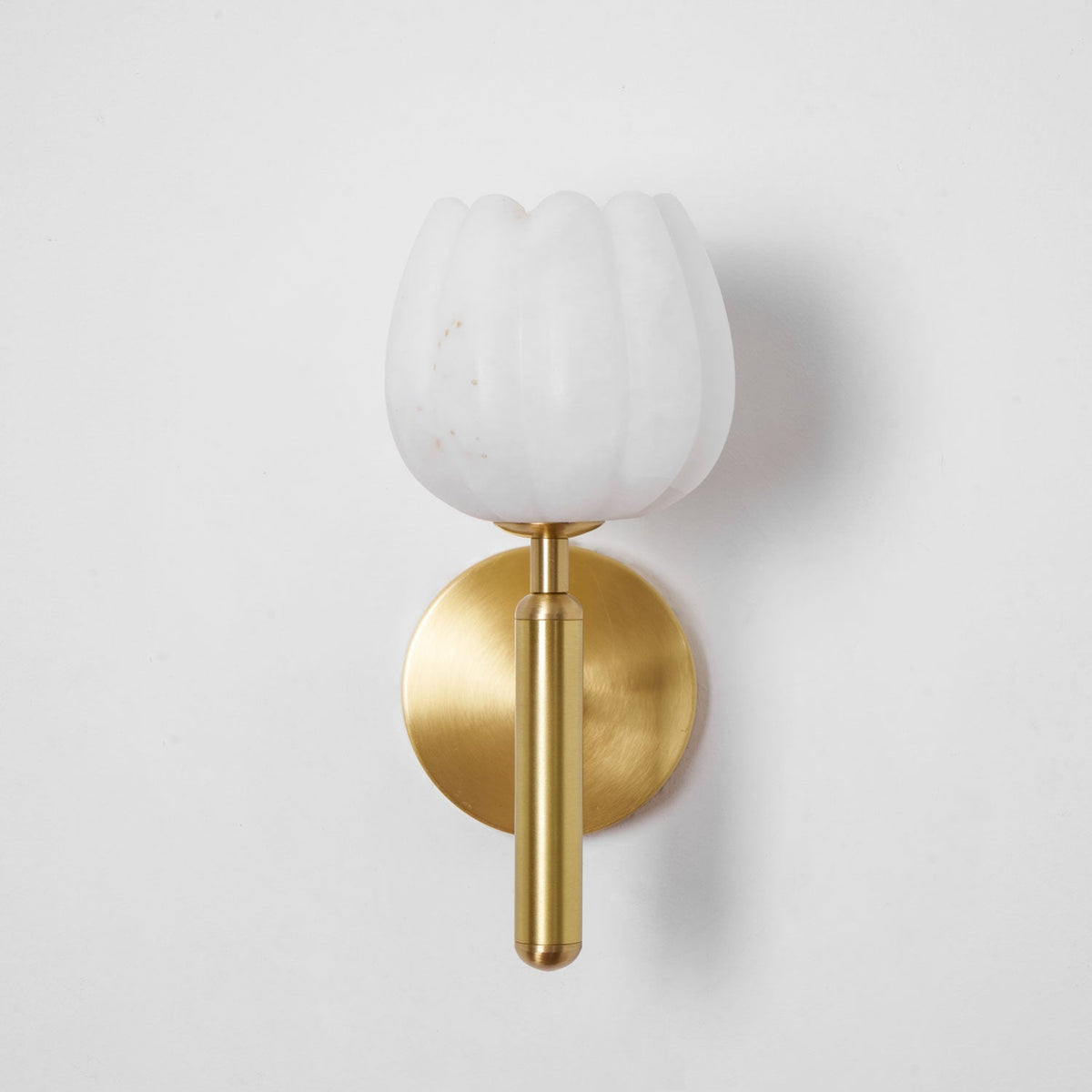 Contemporary Glass Round Backplate Wall Light 1-Light