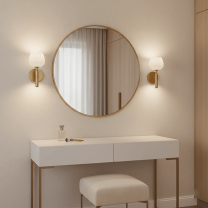 Contemporary Glass Round Backplate Wall Light 1-Light