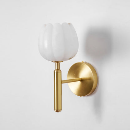 Contemporary Glass Round Backplate Wall Light 1-Light