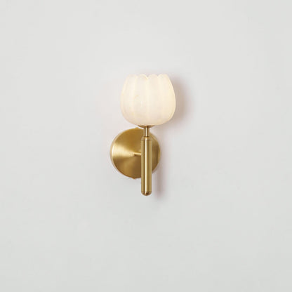 Contemporary Glass Round Backplate Wall Light 1-Light