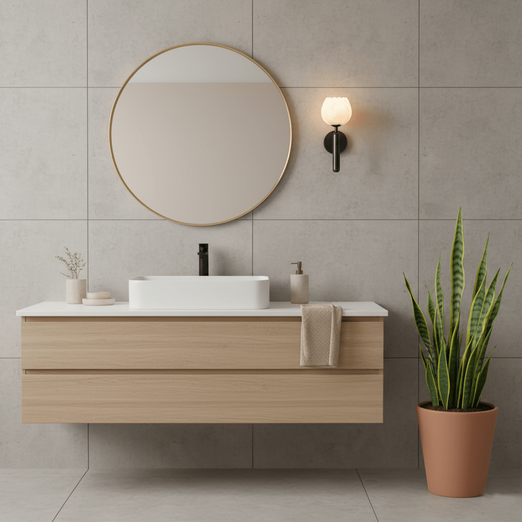 Contemporary Glass Round Backplate Wall Light 1-Light