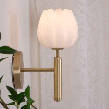 Contemporary Glass Round Backplate Wall Light 1-Light