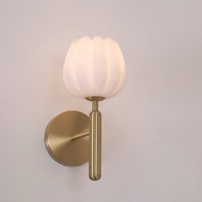 Contemporary Glass Round Backplate Wall Light 1-Light