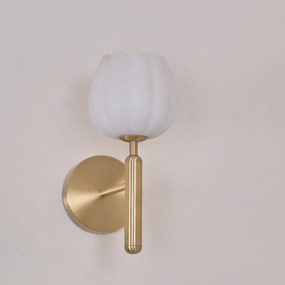 Contemporary Glass Round Backplate Wall Light 1-Light