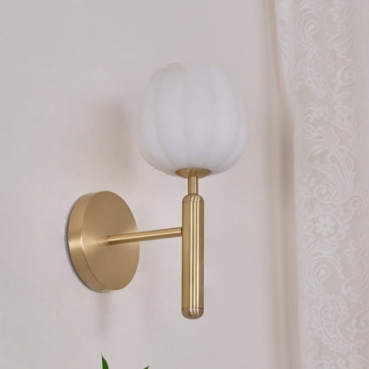 Contemporary Glass Round Backplate Wall Light 1-Light