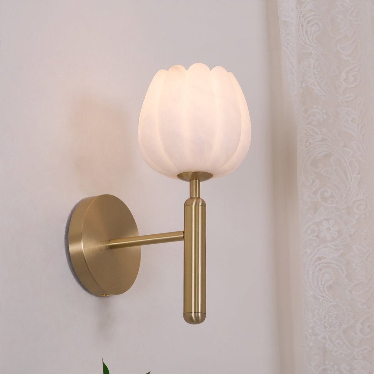 Contemporary Glass Round Backplate Wall Light 1-Light