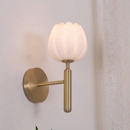 Contemporary Glass Round Backplate Wall Light 1-Light