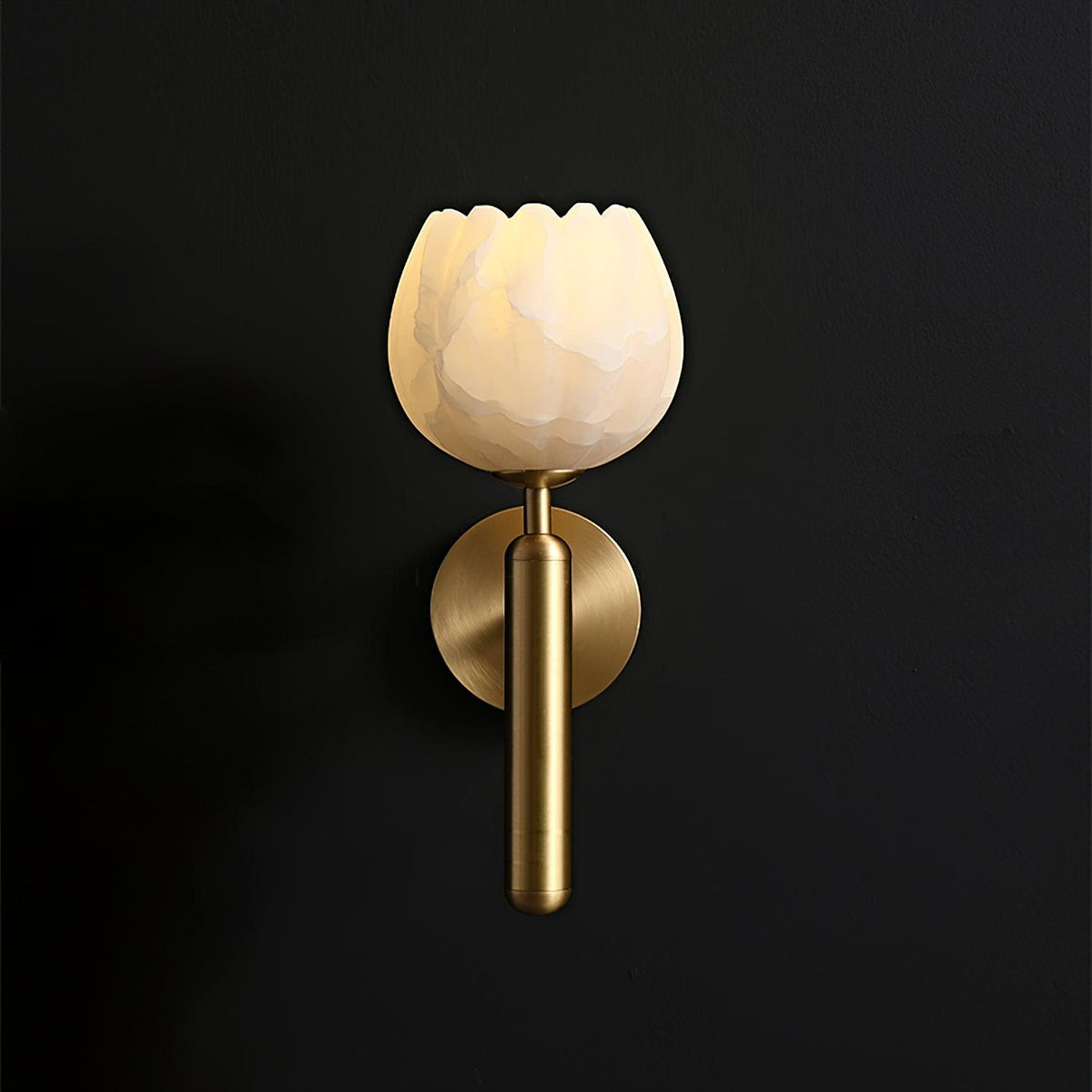 Contemporary Glass Round Backplate Wall Light 1-Light