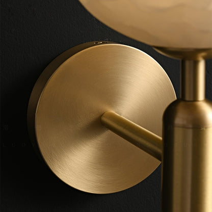 Contemporary Glass Round Backplate Wall Light 1-Light